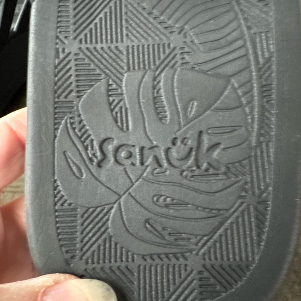 Sanuk Sunshine Black Flip Flop Sandals Women's Size 9 - Picture 9 of 12